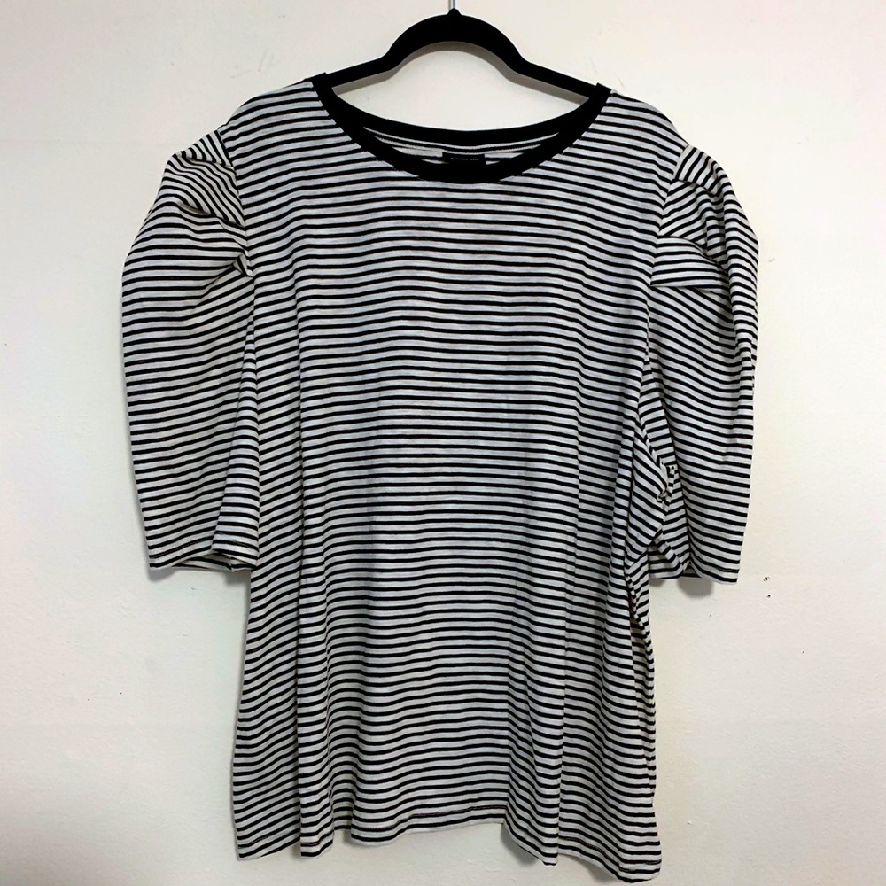 Who What Wear Size 4X Black + White Striped Top